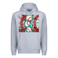 Heather Grey baseball leopard cowhide turquoise Premium Hoodie - JahusDesignShop