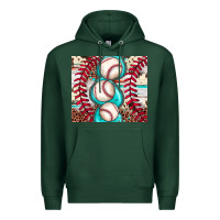 Sports Green baseball leopard cowhide turquoise Premium Hoodie - JahusDesignShop