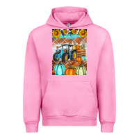 Fuchsia Pink fall farm tractor air freshener Urban Hoodie - Artiststas