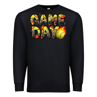 Black game day softball leopard Premium Sweatshirt - Zillion Design Studio