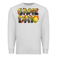 Dove Grey game day softball leopard Premium Sweatshirt - Zillion Design Studio