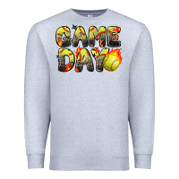 Heather Grey game day softball leopard Premium Sweatshirt - Zillion Design Studio