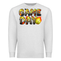 Oatmeal Heather game day softball leopard Premium Sweatshirt - Zillion Design Studio