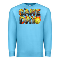 Ocean Blue game day softball leopard Premium Sweatshirt - Zillion Design Studio