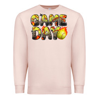 Pale Pink game day softball leopard Premium Sweatshirt - Zillion Design Studio