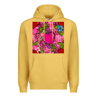 Antique Gold valentines day flower heart with leopard seamless pattern Premium Hoodie - BundleAndBundleShop