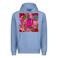 Colony Blue valentines day flower heart with leopard seamless pattern Premium Hoodie - BundleAndBundleShop