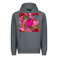 Rock valentines day flower heart with leopard seamless pattern Premium Hoodie - BundleAndBundleShop
