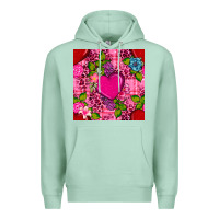Seafoam valentines day flower heart with leopard seamless pattern Premium Hoodie - BundleAndBundleShop