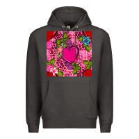 Smoke valentines day flower heart with leopard seamless pattern Premium Hoodie - BundleAndBundleShop