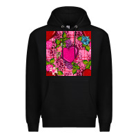 Black valentines day flower heart with leopard seamless pattern Premium Hoodie - BundleAndBundleShop