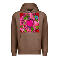 Chestnut valentines day flower heart with leopard seamless pattern Premium Hoodie - BundleAndBundleShop