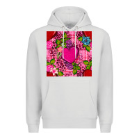 Dove Grey valentines day flower heart with leopard seamless pattern Premium Hoodie - BundleAndBundleShop