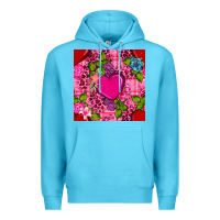 Ocean Blue valentines day flower heart with leopard seamless pattern Premium Hoodie - BundleAndBundleShop