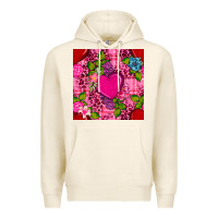 Tofu valentines day flower heart with leopard seamless pattern Premium Hoodie - BundleAndBundleShop