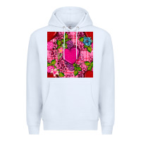 White valentines day flower heart with leopard seamless pattern Premium Hoodie - BundleAndBundleShop