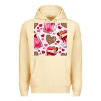 Pina Colada valentines day milkshake seamless pattern Premium Hoodie - BundleAndBundleShop