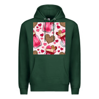 Sports Green valentines day milkshake seamless pattern Premium Hoodie - BundleAndBundleShop