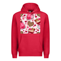Cardinal valentines day milkshake seamless pattern Premium Hoodie - BundleAndBundleShop