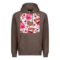 Coffee valentines day milkshake seamless pattern Premium Hoodie - BundleAndBundleShop