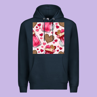 Valentines Day Milkshake Seamless Pattern Premium Hoodie Designed By Bundleandbundleshop