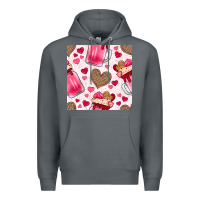 Rock valentines day milkshake seamless pattern Premium Hoodie - BundleAndBundleShop