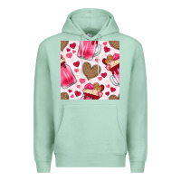 Seafoam valentines day milkshake seamless pattern Premium Hoodie - BundleAndBundleShop