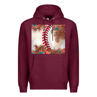 Burgundy baseball leopard Premium Hoodie - JahusDesignShop