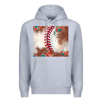 Heather Grey baseball leopard Premium Hoodie - JahusDesignShop