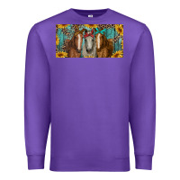 Purple horses with leopard and sunflowers Premium Sweatshirt - RanaPortraitStore