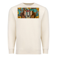 Sandshell horses with leopard and sunflowers Premium Sweatshirt - RanaPortraitStore