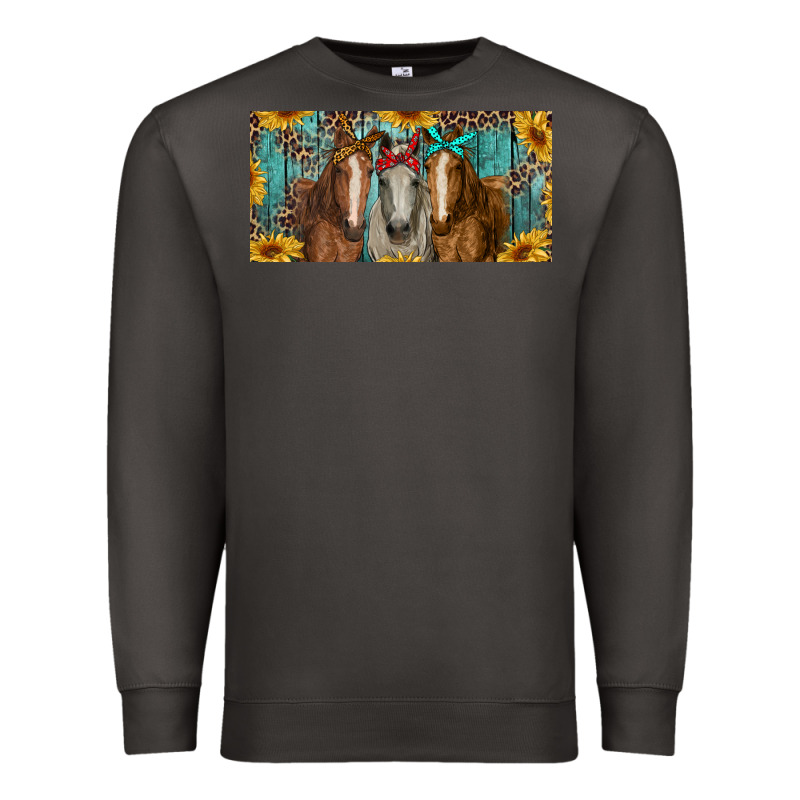 Horses With Leopard And Sunflowers Premium Sweatshirt by RanaPortraitStore | Teevron
