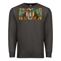 Smoke horses with leopard and sunflowers Premium Sweatshirt - RanaPortraitStore