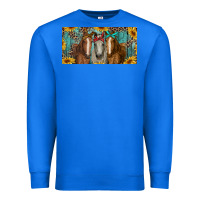 True Royal horses with leopard and sunflowers Premium Sweatshirt - RanaPortraitStore