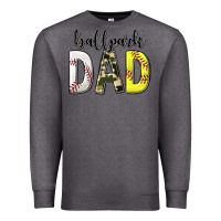 Charcoal Heather ballpark dad with softball and baseball Premium Sweatshirt - texasbilliewilder