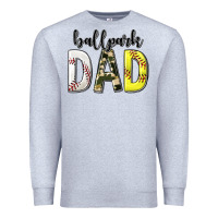 Heather Grey ballpark dad with softball and baseball Premium Sweatshirt - texasbilliewilder