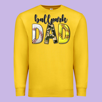 Premium Sweatshirt ballpark dad with softball and baseball