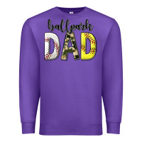 Purple ballpark dad with softball and baseball Premium Sweatshirt - texasbilliewilder