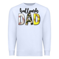 White ballpark dad with softball and baseball Premium Sweatshirt - texasbilliewilder