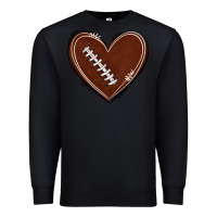 Black american football heart Premium Sweatshirt - texasbilliewilder