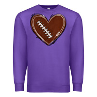 Purple american football heart Premium Sweatshirt - texasbilliewilder