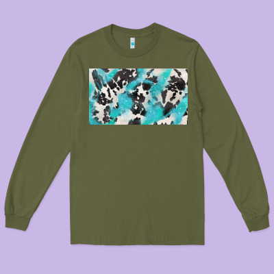 Cowhide Glitter  Cup Long Sleeve Tee Designed By Barkaloodesign