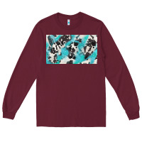 Burgundy cowhide glitter  cup Long Sleeve Tee - BarkalooDesign