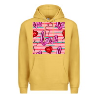 Antique Gold valentines day heart and love balloons seamless pattern Premium Hoodie - BundleAndBundleShop