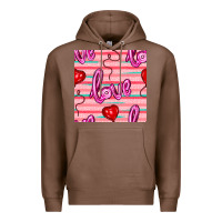 Chestnut valentines day heart and love balloons seamless pattern Premium Hoodie - BundleAndBundleShop