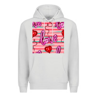 Dove Grey valentines day heart and love balloons seamless pattern Premium Hoodie - BundleAndBundleShop
