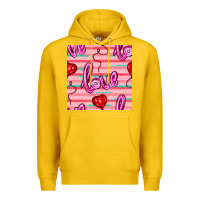 Lemon valentines day heart and love balloons seamless pattern Premium Hoodie - BundleAndBundleShop