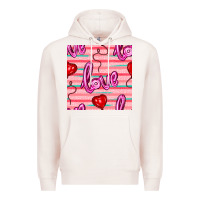 Valentines Day Heart And Love Balloons Seamless Pattern Premium Hoodie | Teevron