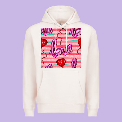 Valentines Day Heart And Love Balloons Seamless Pattern Premium Hoodie Designed By Bundleandbundleshop
