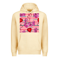 Pina Colada valentines day heart and love balloons seamless pattern Premium Hoodie - BundleAndBundleShop